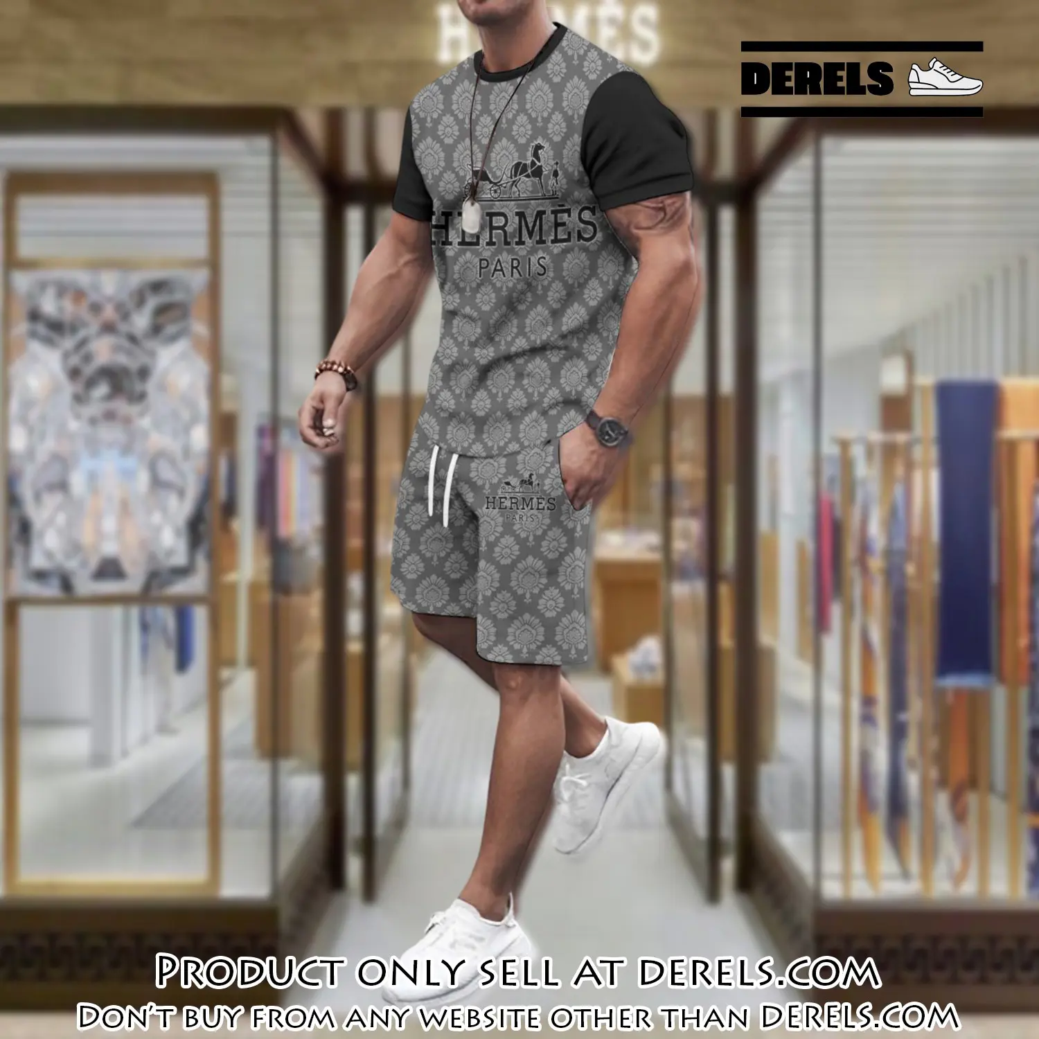 Hermes combo unisex tshirt & short limited luxury outfit cts1110 dr2357844